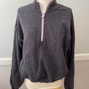 Cropped Half Zip Sweatshirt